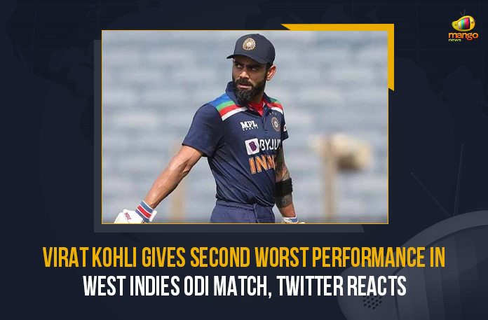 Virat-Kohli-Gives-Second-Worst-Performance-In-West-Indies-ODI-Match,-Twitter-Reacts Virat Kohli,Virat Kohli Gives Second Worst Performance In West Indies ODI Match Twitter Reacts, Virat Kohli Gives Second Worst Performance In West Indies ODI Match, West Indies ODI Match, Virat Kohli Gives Second Worst Performance, Virat Kohli, Virat Kohli Second Worst Performance In West Indies ODI Match, Virat Kohli Worst Performance In West Indies ODI Match, ODI Match, One Day International, One Day International between West Indies and India, Cricket, Cricket Latest News, Cricket Latest Updates, Cricket Live Updates, ODI between West Indies and India, West Indies, India, Mango News,
