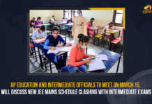 AP Education And Intermediate Officials To Meet On March 15 Will Discuss New JEE Mains Schedule Clashing With Intermediate Exams, AP Education And Intermediate Officials To Meet On March 15, AP Education And Intermediate Officials Will Discuss New JEE Mains Schedule Clashing With Intermediate Exams, New JEE Mains Schedule Clashing With Intermediate Exams, JEE Main 2022 Exam Dates Revised for First Session, JEE Main 2022 Exam Dates Revised, JEE Main 2022 First Session Exam Dates Revised, Exam Dates Revised, JEE Main 2022 First Session, First Session, JEE Main 2022 exam dates revised, JEE Main 2022 Dates, JEE Main 2022 Exam date, JEE Main 2022 Exam, jee mains 2022 date, JEE Main, 2022 JEE Main, JEE Main 2022, Exam Dates Revised For JEE Main 2022, jee mains 2022 Latest News, jee mains 2022 Latest Updates, jee mains 2022 Live Updates, Mango News,