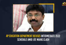 AP Education Department Revises Intermediate 2022 Schedule Amid JEE Mains Clash, Education Department Revises Intermediate 2022 Schedule Amid JEE Mains Clash, AP Education Department Revises Intermediate 2022 Schedule, AP Education Department, JEE Mains, AP Intermediate Public Exams-2022 Schedule Revised, Intermediate Public Exams-2022 Schedule Revised, AP Intermediate Public Exams-2022, Intermediate Public Exams-2022, Schedule Revised, Andhra Pradesh Education Department, new dates for the Andhra Pradesh Intermediate examinations, Andhra Pradesh Intermediate examinations, AP, Intermediate Public Exams, Intermediate Public Exams Latest News, Intermediate Public Exams Latest Updates, Intermediate Public Exams Live Updates, 2022 Intermediate Public Exams, Intermediate Public Exams-2022 Schedule, 2022 Intermediate Public Exams Schedule Revised, 2022 Intermediate Public Exams Schedule, Mango News,