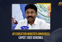 AP Education Minister Announces EAPCET 2022 Schedule AP Education Minister Announces EAPCET Schedule, AP Education Minister Adimulapu Suresh Released EAPCET Schedule Today, AP Education Minister Announces EAPCET 2022 Schedule, AP Education Minister Adimulapu Suresh Released EAPCET 2022 Schedule, EAPCET 2022 Schedule, 2022 EAPCET Schedule, AP Education Minister Adimulapu Suresh, AP Education Minister, Adimulapu Suresh, Minister Adimulapu Suresh, EAPCET Schedule, EAPCET Schedule Released, EAPCET Schedule Latest News, EAPCET Schedule Latest Updates, EAPCET, AP Engineering Agriculture Pharma Common Entrance Test 2022, AP Engineering Common Entrance Test 2022, AP Agriculture Common Entrance Test 2022, AP Pharma Common Entrance Test 2022, AP EAPCET exams would be held for five days from the 4th of July to the 8th of July, AP EAPCET exams, AP, Mango News,