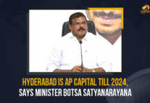 Andhra Pradesh’s capital city is Hyderabad till 2024, Botsa Satyanarayana, Botsa Satyanarayana erupts a new controversy, Currently the AP capital is Hyderabad, Go back to Hyderabad if it is capital city of Andhra Pradesh, Hyd Is AP’s Capital Till 2024, Hyderabad Is AP Capital, Hyderabad Is AP Capital Till 2024, Hyderabad Is AP Capital Till 2024 Says Minister Botsa Satyanarayana, Hyderabad is the capital of Andhra Pradesh, Hyderabad is the capital of Andhra Pradesh until 2024, Mango News, Minister Botsa Satyanarayana, TDP leader Atchannaidu to ruling YSRCP