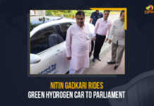 Nitin Gadkari Rides Green Hydrogen Car To Parliament, Green Hydrogen Car To Parliament, Nitin Gadkari Rides Green Hydrogen Car, Hydrogen Car, Hydrogen Car, Green Hydrogen Car, Parliament, India will soon become a green hydrogen exporting country, Union Minister Nitin Gadkari, Union Minister, Nitin Gadkari, Union Minister Nitin Gadkari Rides Green Hydrogen Car To Parliament, Parliament Latest News, Parliament Live Updates, Parliament Latest Updates, Mango News,