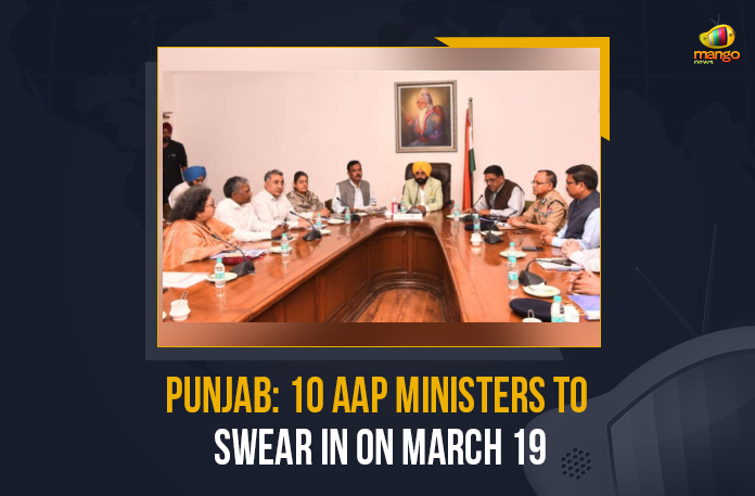 Punjab-10-AAP-Ministers-To-Swear-In-On-March-19 Punjab 10 AAP Ministers To Swear In On March 19, 10 AAP Ministers To Swear In On March 19, Ten ministers including a woman would be inducted in the Bhagwant Mann government in Punjab on Saturday, Bhagwant Mann government in Punjab, Ten ministers, Ten ministers including a woman, Bhagwant Mann government, swearing-in ceremony of the Mann's cabinet will be held at Punjab Raj Bhawan, swearing-in ceremony of the Mann's cabinet, Punjab Raj Bhawan, Mann's cabinet, Aam Aadmi Party, Aam Aadmi Party ministers, Aam Aadmi Party ministers For Punjab, Aam Aadmi Party Ten ministers, Mango News,