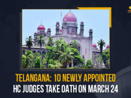 Telangana 10 Newly Appointed HC Judges Take Oath On March 24, Telangana HC Gets 10 New Judges Appointed By President Kovind, President Kovind, HC Judges, 10 New Judges were Appointed for Telangana High Court will Take Oath on March 24, 10 New Judges were Appointed for Telangana High Court, 10 New Judges will Take Oath on March 24, Telangana High Court, 10 New Judges For Telangana High Court, High Court, Telangana, 10 New Judges, Telangana High Court New Judges, Telangana High Court Judges, Telangana High Court Judges Latest News, Telangana High Court Judges Latest Updates, Telangana High Court Judges Live Updates, High Court New Judges, Mango News,