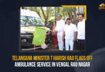 Telangana Minister T Harish Rao Flags Off Ambulance Services In Vengal Rao Nagar, Health Minister of Telangana Harish Rao flagged off ambulances Indian Institute of Health as well as Family Welfare in Vengal Rao Nagar, Telangana Minister T Harish Rao, Telangana Health Minister, T Harish Rao, Telangana Health Minister T Harish Rao, Ambulance Serices In Vengal Rao Nagar, Vengal Rao Nagar, Ambulance Services, ambulances, Indian Institute of Health, Indian Institute of Health ambulances, Ambulance Services Latest News, Ambulance Services Latest Updates, Family Welfare in Vengal Rao Nagar, Finance Minister oF Telangana, T Harish Rao Finance Minister oF Telangana, Finance Minister, Mango News,