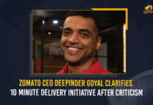 Zomato CEO Deepinder Goyal Clarifies 10 Minute Delivery Initiative After Criticism, Deepinder Goyal Clarifies 10 Minute Delivery Initiative After Criticism, Zomato CEO Deepinder Goyal, Chief Executive Officer, Zomato Chief Executive Officer, 10 Minute Delivery Initiative, 10 Minute Delivery, Deepinder Goyal Zomato CEO, Deepinder Goyal Zomato Chief Executive Officer, Zomato clarified their 10-minute food delivery initiative on Twitter, Zomato 10 Minute Delivery, Zomato 10 Minute Delivery Latest News, Zomato 10 Minute Delivery Latest Updates, Zomato 10 Minute Delivery Live Updates, Zomato, Mango News,