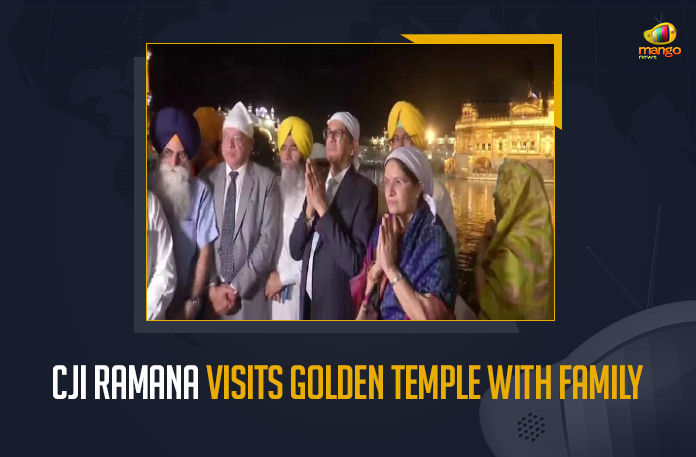 CJI-Ramana-Visits-Golden-Temple-With-Family CJI Ramana Visits Golden Temple With Family, Chief Justice NV Ramana Visits Golden Temple, Chief Justice Of India NV Ramana Visits Golden Temple, NV Ramana Visits Golden Temple, Golden Temple, Nuthalapati Venkata Ramana, Nuthalapati Venkata Ramana Visits Golden Temple With Family, Chief Justice Of India NV Ramana visits Golden Temple in Amritsar, Golden Temple in Amritsar, CJI Ramana was offered siropa at the Golden Temple, siropa at the Golden Temple, Baisakhi Festival, Baisakhi News, Baisakhi Latest News, Baisakhi Latest Updates, Mango News,