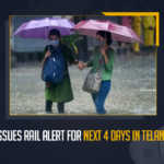 IMD Issues Rail Alert For Next 4 Days In Telangana, IMD Issues Rail Alert For Light To Moderate Rainfall In Telangana For Next 4 Days, IMD Issues Rail Alert For Telangana, Indian Meteorological Department issued a Rail Alert in Telangana, Telugu State Telangana would witness rains, Indian Meteorological Department issued a Rail Alert For Light To Moderate Rainfall In Telangana, Light To Moderate Rainfall In Telangana, IMD Predicts Moderate Rainfall In Telangana, Rainfall In Telangana, Telangana would witness rainfall for the next 4 Days, Moderate Rainfall In Telangana for the next 4 Days, rains In Telangana, rains In Telangana News, rains In Telangana Latest News, rains In Telangana Latest Updates, rains In Telangana Live Updates, Telangana, IMD, Mango News,