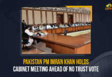 Pakistan PM Imran Khan Holds Cabinet Meeting Ahead Of No Trust Vote, No Trust Vote, Pakistan PM Imran Khan Holds Cabinet Meeting, Cabinet Meeting, Pakistan Cabinet Meeting, Pakistan PM Imran Khan, Pakistan PM Imran Khan chairs cabinet meet, Imran Khan, Prime Minister of Pakistan, Pakistan Prime Minister Imran Khan, Imran Ahmed Khan Niazi HI PP, Pakistan Prime Minister Imran Khan is all set to address the nation today, Pakistan Cabinet Meeting Latest News, Pakistan Cabinet Meeting Latest Updates, Pakistan Cabinet Meeting Live Updates, Mango News,