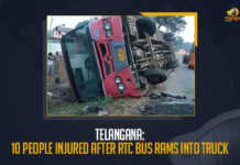 Telangana: 10 People Injured After RTC Bus Rams Into Truck Telangana 10 People Injured After RTC Bus Rams Into Truck, 10 People Injured After RTC Bus Rams Into Truck, unfortunate accident happened near Narketpally in Nalgonda, TSRTC bus rammed into a truck leaving around 10 people severely injured, Telangana State Road Transport Corporation bus rammed into a truck, RTC Bus Rams Into Truck, RTC bus rammed into a truck from behind Around 10 people were severely injured in the misha, RTC Bus, Telangana, Mango News,