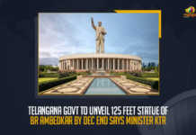 Telangana Govt To Unveil 125 Feet Statue Of BR Ambedkar By Dec End Says Minister KTR, Telangana Govt To Unveil 125 Feet Statue Of BR Ambedkar By Dec End, 125 Feet bronze Statue Of BR Ambedkar, Minister KTR Says Telangana Govt To Unveil 125 Feet Statue Of BR Ambedkar By Dec End, 125 Feet Statue Of BR Ambedkar, 125-feet tall Ambedkar bronze statue, 125-feet tall Ambedkar bronze statue At Hussainsagar, 125-feet height statue of Dr B R Ambedkar statue at Hussainsagar, Ambedkar bronze statue Latest News, Ambedkar bronze statue Latest Updates, Ambedkar bronze statue Live Updates, Ambedkar 131st birth anniversary, Ambedkar birth anniversary News, Ambedkar birth anniversary Latest News, Ambedkar birth anniversary Latest Updates, Ambedkar birth anniversary Live Updates, Telangana Minister KTR, Minister KTR, KT Rama Rao, Minister of Municipal Administration and Urban Development of Telangana, KT Rama Rao Minister of Municipal Administration and Urban Development of Telangana, KT Rama Rao Information Technology Minister, Mango News,