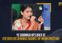 YS Sharmila Hits Back At KTR Over His Remarks Against AP Infrastructure, KTR Over His Remarks Against AP Infrastructure, YS Sharmila Hits Back At KTR Over His Remarks Against AP Government, YSR Telangana Party Chief YS Sharmila Hits Back At KTR Over His Remarks Against AP Infrastructure, YSR Telangana Party Chief YS Sharmila Comments On KTR, YSR Telangana Party Chief YS Sharmila Intresting Comments On KTR, YSR Telangana Party Chief YS Sharmila Sensational Comments On KTR, AP Infrastructure, YSR Telangana Party Chief YS Sharmila, YSR Telangana Party Chief, YS Sharmila, Telangana Minister KTR, KT Rama Rao, Minister KTR, Minister of Municipal Administration and Urban Development of Telangana, KT Rama Rao Minister of Municipal Administration and Urban Development of Telangana, KT Rama Rao Information Technology Minister, KT Rama Rao MA&UD Minister of Telangana, Mango News,