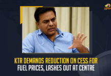 KTR Demands Reduction On Cess For Fuel Prices Lashes Out At Centre, KTR Lashes Out At Centre, KTR Demands Reduction On Cess For Fuel Prices, KTR once again criticised the Bharatiya Janata Party led Central Government, KT Rama Rao demanded the Narendra Modi-led Central Government scrap the cess on fuel, Narendra Modi-led Central Government scrap the cess on fuel, cess on fuel, KT Rama Rao said by diminishing the cess charges on fuels, KT Rama Rao said That The prices would reduce to the 2014 level, Fuel Prices, Fuel Prices News, Fuel Prices Latest News, Fuel Prices Latest Updates, Fuel Prices Live Updates, Working President of the Telangana Rashtra Samithi, Telangana Rashtra Samithi Working President, TRS Working President KTR, Telangana Minister KTR, KT Rama Rao, Minister KTR, Minister of Municipal Administration and Urban Development of Telangana, KT Rama Rao Minister of Municipal Administration and Urban Development of Telangana, KT Rama Rao Information Technology Minister, KT Rama Rao MA&UD Minister of Telangana, Mango News,