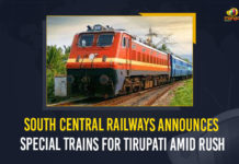 South Central Railways Announces Special Trains For Tirupati Amid Rush, SCR Announces Special Trains For Tirupati Amid Rush, South Central Railways Announces Special Trains For Tirupati, SCR Announces Special Trains For Tirupati, South Central railway has announced Special trains to Tirupati in view of the summer rush, Special trains to Tirupati, South Central Railways, a total of 20 special trains will run, Hyderabad-Tirupati, Tirupati-Hyderabad, Tirupati-Kakinada Town, Kakinada Town-Tirupati, South Central Railways officials said a total of 10 trains between Tirupati and Hyderabad, 10 trains between Tirupati and Hyderabad, Tirupati, Mango News,