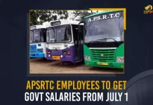 APSRTC Employees To Get Govt Salaries From July 1, AP Government announced government salaries for all the Andhra Pradesh State Road Transport and Corporation employees, Andhra Pradesh Government announced government salaries for all the APSRTC employees, APSRTC employees, Andhra Pradesh State Road Transport and Corporation employees, Andhra Pradesh State Road Transport and Corporation], APSRTC employees would receive salaries as per the government pay scale from the 1st of July, government pay scale, YS Jagan Mohan Reddy has taken a historic decision to merge the RTC with the government, merge the RTC with the government, Govt Salaries, APSRTC Employees News, APSRTC Employees Latest News, APSRTC Employees Latest Updates, APSRTC Employees Live Updates, Mango News,
