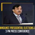 ECI To Announce Presidential Elections 2022 At 3 PM Press Conference, 3 PM Press Conference, ECI To Announce Presidential Elections 2022, Presidential Elections 2022, 2022 Presidential Elections, Election Commission Announces Schedule for Election of President of India Voting on July 18th, Presidential elections on July 18, EC Announces Schedule for Election of President of India Voting on July 18th, Election of President of India Voting on July 18th, EC announces schedule for presidential polls, presidential polls, Presidential Election 2022, 2022 Presidential Election, ECI Announces Schedule For Presidential Election 2022, Presidential Election, Election Commission, Election of President of India, President of India, Presidential Election News, Presidential Election Latest News, Presidential Election Latest Updates, Presidential Election Live Updates, Mango News,