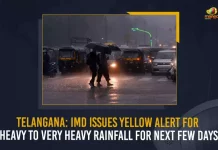 Telangana IMD Issues Yellow Alert For Heavy To Very Heavy Rainfall For Next Few Days, IMD Issues Yellow Alert For Heavy To Very Heavy Rainfall For Next Few Days, Telangana IMD Issues Yellow Alert, Heavy To Very Heavy Rainfall For Next Few Days, State of Telangana witnessed heavy rainfall, arrival of the Southwest Monsoon, Several parts of Hyderabad and other districts in the Telugu State have been issued a Yellow alert by the IMD, India Meteorological Department, National Weather Forecast Department predicted heavy to very heavy rainfall, National Weather Forecast Department, Southwest Monsoon News, Southwest Monsoon Latest News, Southwest Monsoon Latest Updates, Southwest Monsoon Live Updates, very heavy rainfall, Mango News,