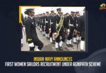 Indian Navy Announces First Women Sailors Recruitment Under Agnipath Scheme, First Women Sailors Recruitment Under Agnipath Scheme, Indian Navy Announces First Women Sailors Recruitment, First Women Sailors Recruitment, Indian Navy announced recruitment of women sailors, recruitment of women sailors, women sailors, 30 women officers are sailing on board ships, Indian Navy is planning to recruit 3000 sailors under the Agnipath scheme of which 20% would be women, Agnipath Protests Live Updates, Agnipath Issue, Agnipath Protests, Agnipath protests in Telangana, Agnipath Scheme, Agnipath Scheme Updates, Agnipath, Agnipath Protests Highlights, #AgnipathScheme, #AgnipathRecruitmentScheme, #AgnipathSchemeProtest, #Agnipath, Agnipath Army Recruitment Scheme News, Agnipath Army Recruitment Scheme Latest News, Agnipath Army Recruitment Scheme Latest Updates, Agnipath Army Recruitment Scheme Live Updates, Mango News,