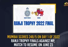 Mumbai Scores 248/5 On Day 1 Of 2022 Ranji Trophy Finals Against MP Match To Resume On June 23, Mumbai Scores 248/5 On Day 1 Of 2022 Ranji Trophy Finals, Mumbai Scores 248/5 On Day 1 Of 2022 MP Match To Resume On June 23, Match To Resume On June 23, Mumbai vs MP Match To Resume On June 23, Mumbai vs MP Match, Mumbai Scores 248/5 On Day 1, 2022 Ranji Trophy Finals, Ranji Trophy Finals 2022, Ranji Trophy Finals, 2022 Ranji Trophy Finals News, 2022 Ranji Trophy Finals Latest News, 2022 Ranji Trophy Finals Latest Updates, 2022 Ranji Trophy Finals Live Updates, Ranji Trophy Finals Madhya Pradesh played impressively giving fightback to Mumbai on Day 1, Mango News,