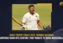 Ranji Trophy Finals 2022 Mumbai Batsman Sarfaraz Khan Hits Century Paid Tribute To Sidhu Moosewala, Mumbai Batsman Sarfaraz Khan Hits Century, Mumbai Batsman Sarfaraz Khan Paid Tribute To Sidhu Moosewala, Tribute To Sidhu Moosewala, Sidhu Moosewala, Sarfaraz Khan Hits Century, Mumbai Batsman Hits Century, Mumbai Batsman Sarfaraz Khan, Sarfaraz Khan, Mumbai batsman Sarfaraz Khan hit a century and paid tribute to late Punjabi singer Sidhu Moosewala, tribute to late Punjabi singer Sidhu Moosewala, Ranji Trophy Finals 2022, 2022 Ranji Trophy Finals, Ranji Trophy Finals, Ranji Trophy Finals 2022 News, Ranji Trophy Finals 2022 Latest News, Ranji Trophy Finals 2022 Latest Updates, Ranji Trophy Finals 2022 Live Updates, Mango News,