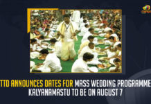 TTD Announces Dates For Mass Wedding Programme Kalyanamastu To Be On August 7, Dates For Mass Wedding Programme Kalyanamastu To Be On August 7, TTD Announces Dates For Mass Wedding Programme, Kalyanamastu To Be On August 7, Mass Wedding Programme, Mass Wedding Programme Kalyanamastu To Be On August 7, Mass Wedding Programme Kalyanamastu, Tirumala Tirupati Devasthanam, Tirumala Tirupati Devasthanam announced the dates of a unique free mass marriages program known as Kalyanamastu, TTD announced the dates of a unique free mass marriages program known as Kalyanamastu, mass marriages program, Kalyanamastu, Tirumala Tirupati Devasthanam Announces Dates For Mass Wedding Programme, TTD Executive Officer AV Dharma Reddy announced the schedule of Kalyanamastu to be the 7th of August 2022, TTD mass marriages program News, TTD mass marriages program Latest News, TTD mass marriages program Latest Updates, TTD mass marriages program Live Updates, Mango News,