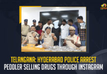 Telangana Hyderabad Police Arrest Peddler Selling Drugs Through Instagram, Hyderabad Police Arrest Peddler Selling Drugs Through Instagram Peddler Selling Drugs Through Instagram, Telangana’s Hyderabad City Police arrested a peddler, peddler who sells ganja and other drugs using social media platforms Instagram, illegal transportation of Ganja, Telangana Hyderabad Police Arrest Peddler, Peddler Selling Drugs Through social media platforms, Drug Peddler, Mango News,