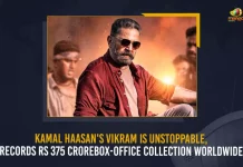 Kamal Haasan's Vikram Is Unstoppable Records Rs 375 Crore Box-Office Collection Worldwide, Vikram Records Rs 375 Crore Box-Office Collection Worldwide, Kamal Haasan's Vikram Is Unstoppable, Vikram Is Unstoppable, 375 Crore Box-Office Collection Worldwide, 375 Crore Box-Office Collections, Kamal Haasan's Vikram is unstoppable at the box office, film is inching closer towards Rs 400 crore, Vikram Movie Is Unstoppable, Kamal Haasan Vikram Cinema, Kamal Haasan Vikram Film, Vikram Box-Office Collections News, Vikram Box-Office Collections Latest News, Vikram Box-Office Collections Latest Updates, Vikram Box-Office Collections Live Updates, Mango News,