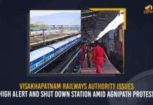 Visakhapatnam Railways Authority Issues High Alert And Shut Down Station Amid Agnipath Protest, Visakhapatnam Railways Authority Issues High Alert On Station, Visakhapatnam Railways Authority Shut Down Station Amid Agnipath Protest, Central Government’s Agnipath Army recruitment scheme, Amid Agnipath Protest, Visakhapatnam Railways Authority, Visakhapatnam Railway Station, Agnipath Protests Live Updates, Agnipath Issue,Agnipath Protests, Agnipath protests in Telangana, Agnipath Scheme, Agnipath Scheme Updates, Agnipath, Agnipath Protests Highlights, #AgnipathScheme, #AgnipathRecruitmentScheme, #AgnipathSchemeProtest, #Agnipath, Agnipath Army Recruitment Scheme News, Agnipath Army Recruitment Scheme Latest News, Agnipath Army Recruitment Scheme Latest Updates, Agnipath Army Recruitment Scheme Live Updates, Mango News,