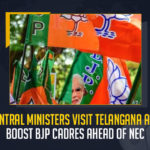 Central Ministers Visit Telangana And Boost BJP Cadres Ahead Of NEC Central Ministers Visit Telangana And Boost BJP Cadres Ahead Of NEC, Central Ministers To Boost BJP Cadres Ahead Of NEC, Central Ministers To Boost BJP Cadres Ahead Of BJP NEC, Central Ministers Visit Telangana, Central Ministers Telangana Visit, Central Ministers Telangana Tour, Central Ministers, Ahead of the National Executive Committee meeting of the Bharatiya Janata Party, Ahead of the NEC meeting of the Bharatiya Janata Party, senior leaders of the Bharatiya Janata Party arrived in Hyderabad Telangana, Assembly elections, national executive meeting which is scheduled to begin on the 2nd of July, 119 Assembly constituencies, Bharatiya Janata Party, National Executive Committee meeting News, National Executive Committee meeting Latest News, National Executive Committee meeting Latest Updates, National Executive Committee meeting Live Updates, Mango News,