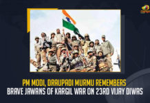 PM Modi Draupadi Murmu Remembers Brave Jawans Of Kargil War On 23rd Vijay Diwas, Kargil Vijay Diwas 2022 President Droupadi Murmu and PM Modi Pays Tribute To War Heroes, President Droupadi Murmu and PM Modi Pays Tribute To War Heroes, PM Modi Pays Tribute To War Heroes, President Droupadi Murmu Pays Tribute To War Heroes, Tribute To War Heroes, Kargil Vijay Diwas 2022, 2022 Kargil Vijay Diwas, Kargil Vijay Diwas, President Droupadi Murmu, tributes to soldiers who lost their lives in 1999 Kargil War on Kargil Vijay Diwas, 1999 Kargil War, Kargil Vijay Diwas 2022 tributes to soldiers who lost their lives in 1999 Kargil War, Defence Minister Rajnath Singh and several other Ministers paid tribute to the brave hearts of Kargil War, Kargil Vijay Diwas 2022 News, Kargil Vijay Diwas 2022 Latest News, Kargil Vijay Diwas 2022 Latest Updates, Kargil Vijay Diwas 2022 Live Updates, Mango News,