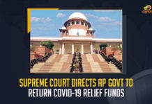 Supreme Court Directs AP Govt To Return COVID-19 Relief Funds, SC Directs AP Govt To Return COVID-19 Relief Funds, AP Govt To Return COVID-19 Relief Funds, COVID-19 Relief Funds, YSRCP received a rude shock from the Supreme Court, rude shock from the Supreme Court, Supreme Court, misappropriation of COVID-19 Relief Funds, Shah directed to deposit of about Rs.1100 crores diverted into PD accounts to the SDRF account, state disaster management Funds, Andhra Pradesh government, AP COVID-19 Relief Funds News, AP COVID-19 Relief Funds Latest News, AP COVID-19 Relief Funds Latest Updates, AP COVID-19 Relief Funds Live Updates, Mango News,