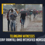 Telangana Witnesses Heavy Rainfall Amid Intensified Monsoon, Intensified Monsoon, Telangana Witnesses Heavy Rainfall, Rain lashed parts of Hyderabad on the night of the 5th of July, monsoon intensifies across the State, Telangana received heavy rains overnight, Telangana State Development Planning Society forecast that Hyderabad may witness light to moderate rain in the next three days, Hyderabad may witness light to moderate rain in the next three days, Telangana State Development Planning Society forecast, A three-day monsoon forecast has been given for the State indicating heavy to very heavy rainfall, Telangana heavy to very heavy rainfall, Mendora in the Nizamabad district received the highest rainfall of 108.3 mm, Telangana, Mango News,