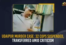 Udaipur Murder Case 32 Cops Suspended Transferred Amid Criticism, Udaipur Murder Case 32 Cops Transferred Amid Criticism, Udaipur Murder Case 32 Cops Suspended Amid Criticism, Criticism, Udaipur Murder Case, 32 Cops Suspended And Transferred, Rajasthan Police announced a major reshuffle in Rajasthan Police Department and suspended, Rajasthan Police reshuffle came after the recent brutal killing of a tailor Kanhaiya Lal, brutal killing of a tailor Kanhaiya Lal, Kanhaiya Lal was killed Tuesday afternoon by two cleaver-wielding men, Riaz Akhtari and Ghouse Mohammad, Udaipur Murder Case News, Udaipur Murder Case Latest News, Udaipur Murder Case Latest Updates, Udaipur Murder Case Live Updates, Mango News,