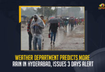 Weather Department Predicts More Rain In Hyderabad Issues 3 Days Alert, Weather Department Predicts More Rain In Hyderabad, Weather Department Issues 3 Days Alert, More Rain In Hyderabad, Weather Department, Hyderabad Weather Department issued a heavy to very heavy rain alert in the City, heavy to very heavy rain alert in the City, Patancheru received the maximum rainfall of 27.5 mm, Telangana State Development Planning Society forecast, Hyderabad has received 120.1 mm of rainfall and according to the TSDPS forecast, Indian Meteorological Department, heavy rains In Telangana News, heavy rains In Telangana Latest News, heavy rains In Telangana Latest Updates, heavy rains In Telangana Live Updates, Mango News,