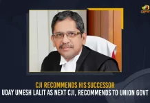 CJI Recommends His Successor Uday Umesh Lalit As Next CJI Recommends To Union Govt, CJI NV Ramana Recommends Centre The Name of Supreme Court Justice UU Lalit as His Successor, NV Ramana Recommends Centre The Name of Supreme Court Justice UU Lalit as His Successor, CJI NV Ramana Says Name of Supreme Court Justice UU Lalit as His Successor, Name of Supreme Court Justice UU Lalit as His Successor, CJI NV Ramana has personally handed over a copy of his letter of recommendation, NV Ramana recommended to the government the name of Justice Uday Umesh Lalit as his successor, name of Justice Uday Umesh Lalit as his successor, Justice UU Lalit who is in line to become the 49th Chief Justice of India, 49th Chief Justice of India, Justice UU Lalit, Chief Justice of India NV Ramana, CJI NV Ramana, Chief Justice of India, Justice UU Lalit News, Justice UU Lalit Latest News, Justice UU Lalit Latest Updates, Justice UU Lalit Live Updates, Mango News,