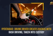 Hyderabad Drunk Driver Creates Ruckus With Rash Driving Taken Into Custody, Drunk Driver Creates Ruckus With Rash Driving, Hyderabad Drunk Driver Taken Into Custody, a speeding car created a ruckus near Peddamma Temple at Jubilee Hills, Jubilee Hills Peddamma Temple, Drunkard driver creates ruckus, Hyderabad Drunk Driver, Rash Driving, car was going on at a high speed and ruckus near Peddamma Temple at Jubilee Hills, Mango News,