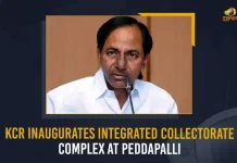 KCR Inaugurates Integrated Collectorate Complex At Peddapalli, KCR Inaugurate Collectorate Complex, KCR Peddapalli Tour, KCR Opened Integrated Collectorate Complex, Mango News, CM KCR to visit Peddapalli, Telangna CM KCR, CM KCR Latest News And Updates, Peddapalli Collectorate Building Inaguration, Collectorate Complex Opening, TRS Party, Telangana News And Live Updates
