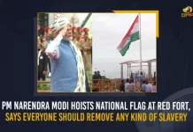 PM Narendra Modi Hoists National Flag At Red Fort Says Everyone Should Remove Any Kind Of Slavery, We Need To Remember The Vision and Dream of Freedom Fighters For India PM Modi Speech at Red Fort, PM Modi Speech at Red Fort, We Need To Remember The Vision and Dream of Freedom Fighters For India, PM Modi Speech, 76th Independence Day Celebrations, Azadi Ka Amrit Mahotsav Celebrations, 76th Independence Day, Independence Day, National Flag, 76th Independence Day Celebrations News, 76th Independence Day Celebrations Latest News And Updates, 76th Independence Day Celebrations Live Updates, Mango News,