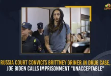 Russian Court Convicts Brittney Griner In Drug Case Joe Biden Calls Imprisonment Unacceptable, Joe Biden Calls Imprisonment Unacceptable, Russian Court Convicts Brittney Griner In Drug Case, Brittney Griner In Drug Case, Russian Court Convicts Brittney Griner, Russian Court convicted star basketball player Brittney Griner in a 2022 drug case, 2022 drug case, drug case 2022, drug case, star basketball player Brittney Griner, basketball player Brittney Griner, star basketball player, Brittney Griner, Russian Court, Brittney Griner News, Brittney Griner Latest News, Brittney Griner Latest Updates, Brittney Griner Live Updates, Mango News,