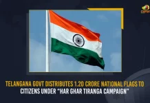 Telangana Govt Distributes 1.20 Crore National Flags To Citizens Under Har Ghar Tiranga Campaign, TS Govt Distributes 1.20 Crore National Flags To Citizens Under Har Ghar Tiranga Campaign, Telangana Govt Distributes 1.20 Crore National Flags To Citizens, Har Ghar Tiranga Campaign, 1.20 Crore National Flags Distributes To Citizens, 1.20 Crore National Flags, Har Ghar Tiranga, 1.2 crore flags, Telangana Govt, Har Ghar Tiranga Campaign News, Har Ghar Tiranga Campaign Latest News, Har Ghar Tiranga Campaign Latest Updates, Har Ghar Tiranga Campaign Live Updates, Mango News,