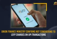 Union Finance Ministry Confirms Not Considering To Levy Charges On UPI Transactions, There is no consideration in Govt to levy any charges for UPI services, Union Finance Ministry, No Charges UPI Transactions, UPI Transactions, Unified Payments Interface, Central Government is not considering levying charges on digital payment modes, digital payment modes, rumors of charges on UPI transactions, National Payments Corporation of India, UPI Transactions Charges News, UPI Transactions Charges Latest News And Updates, UPI Transactions Charges Live Updates, Mango News,