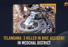 Telangana 3 Killed In Bike Accident In Medchal District, 3 Killed In Bike Accident In Medchal, Medchal Three Killed After Bike Rams Into Truck, 3 Killed In Road Accident Near Hyderabad, 3 Killed In Road Accident , Mango News, Mango News Telugu, Three Killed After Bike Crashes, Three Killed In Road Accident, Medchal Accident Today, Bike Accident In Hyderabad Today, Medchal District Bike Accident, Telangana Latest News And Updates
