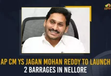 AP CM YS Jagan Mohan Reddy To Launch 2 Barrages In Nellore, YS Jagan To Launch 2 Barrages In Nellore, YS Jagan To Launch Sangam Barrage, YS Jagan Launches Nellore Sangam Barrage, Mango News, Mango News Telugu, Mekapati Goutham Reddy Sangam Barrage, Nellore Sangam Barrage, Mekapati Goutham Reddy , Nellore Barrage, AP CM YS Jagan Mohan Reddy, AP CM Launch Sangam Barrage