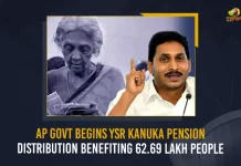 AP Govt Begins YSR Kanuka Pension Distribution Benefiting 62.69 lakh People, YSR Kanuka Pension, YSR Kanuka Pension Distribution, YSR Kanuka Pension Benefit 62.69 Lakh People, AP Govt YSR Kanuka, Mango News, Mango News Telugu, AP Government, AP CM YS Jagan Mohan Reddy, YSR Kanuka Pension Latest News And Updates, YSR Congress Party, AP CM YS Jagan, YSR Kanuka Pension