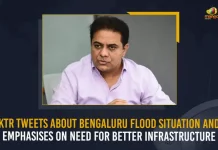 KTR Tweets About Bengaluru Flood Situation And Emphasises On Need For Better Infrastructure, KTR Tweets On Bengaluru Flood Situation, KTR Tweet About Bengaluru Infrastructure, Bengaluru Floods , Mango News, Mango News Telugu, Minister KTR, KTR Latest News And Updates , Bengaluru Flood News And Live Updates, KTR Tweets About Bengaluru Flood Situation, KTR Emphasises Need For Better Infrastructure, Bengaluru Flood Situation, Bengaluru News