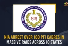 NIA Arrest Over 100 PFI Cadres In Massive Raids Across 10 States, NIA raids PFI offices, NIA And ED Launch Massive Raids, Raids on PFI Cadres, NIA ED raids on PFI offices across 10 states, NIA ED Conduct Massive Raids, Over 100 leaders of PFI arrested, Mango News, Mango News Telugu, NIA ED arrest over 100 PFI leaders, NIA And ED , NIA , ED , National Intelligence Agency, Enforcement Directory, NIA Latest Raids, National Intelligence Agency Latest News And Updates