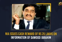 NIA Issues Cash Reward Of Rs 25 Lakhs On Information Of Dawood Ibrahim, NIA Rewards Info On Dawood Ibrahim, NIA Issues Cash Reward Of 25 Lakhs, NIA Dawood Ibrahim , Mango News, Mango News Telugu, National Intelligence Agency, Dawood Ibrahim Latest News And Updates, Cash Reward Of Rs 25 Lakhs, Dawood Ibrahim Information, Dawood Ibrahim Cash Reward, NIA News And Live Updates,