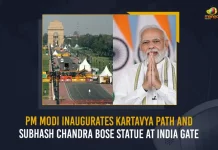 PM Modi Inaugurates Kartavya Path And Subhash Chandra Bose Statue At India Gate, PM Modi To Inaugurate Kartavya Path , PM Modi Unveils Netaji Subhas Chandra Bose Statue, PM Modi Subhas Chandra Bose Statue Inauguration, PM Modi Kartavya Path, Kartavya Path Scheme, Mango News, Mango News Telugu, Kartavya Path, PM Narendra Modi, PM Narendra Modi Latest News And Updates, Netaji Subhas Chandra Bose Statue at India Gate