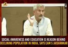 Social Awareness And Education Is Reason Behind Declining Population In India Says EAM S Jaishankar, Indias Population Declining Due To Education, Population Declining Social Awareness India, Subrahmanyam Jaishankar, EAM S Jaishankar, Mango News , Mango News Telugu, Dr S Jaishankar, S Jaishankar Minister of External Affairs, EAM S Jaishankar Latest News And Updates, Population Decline In India, External Affairs Minister, India Latest News And Live Updates