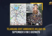 Telangana Govt Announces Holiday On September 9 For 3 Districts,Telangana Govt Declared Holiday on SEP 9, Telangana Govt Declared Holiday on Ganesh Idols Immersion, SEP9 Telangana Govt Holiday, Ganesh Idols Immersion on SEP 9 , Mango News, Mango News Telugu, Ganesh Idols Immersion on SEP9 , Hyderabad Rangareddy Medchal Districts Govt Holiday, Telangana Govt Declared Holiday , Telangana Govt Declared Holiday on SEP 9, Ganesh Idols Immersion Hyderabad, Ganesh Idols Immersion News And Live Updates